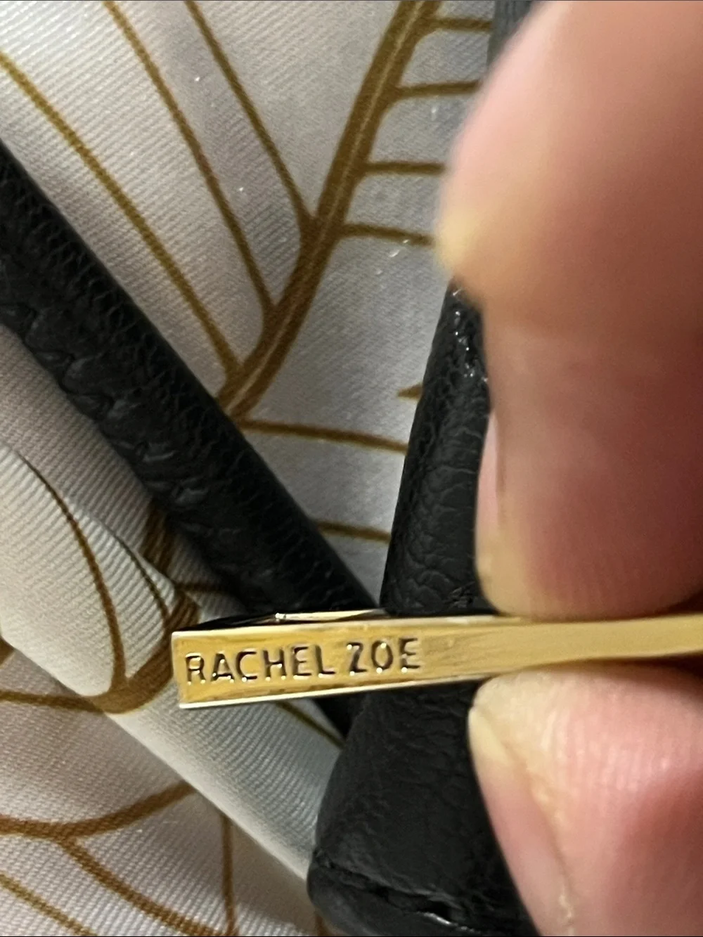 Rachel Zoe Black Quilted Crossbody with Gold RZ Logo